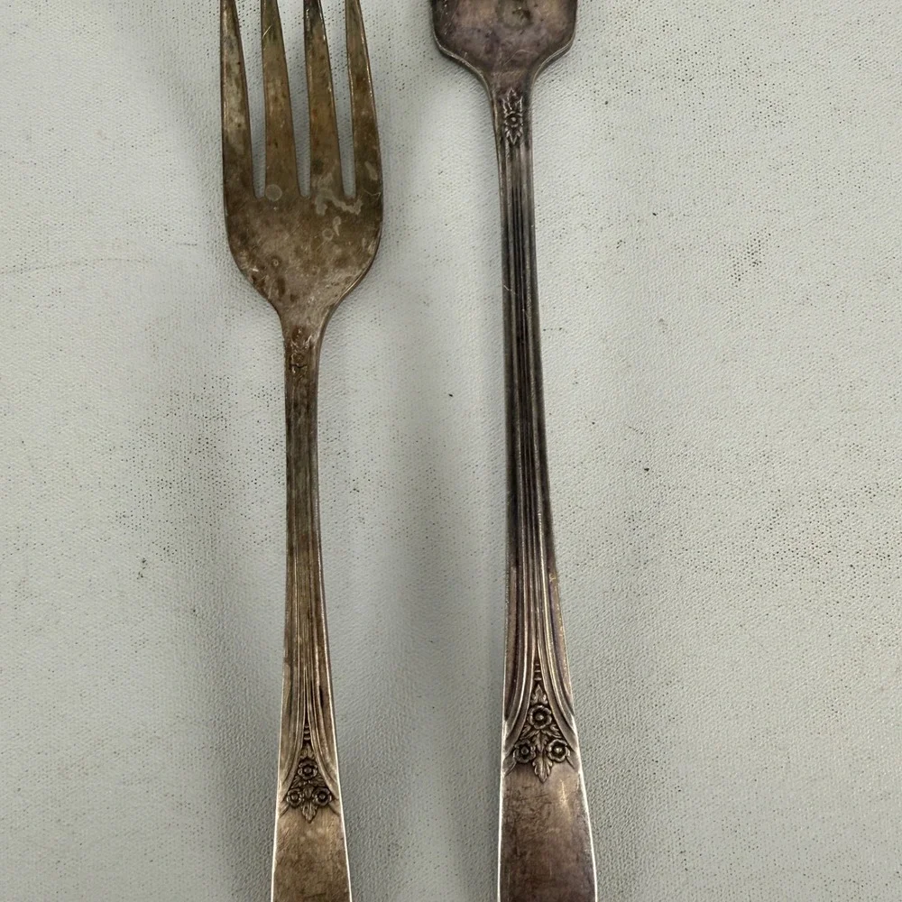 2 International Silverplate FORK PAIR Mary Lou Devonshire Wm Rogers